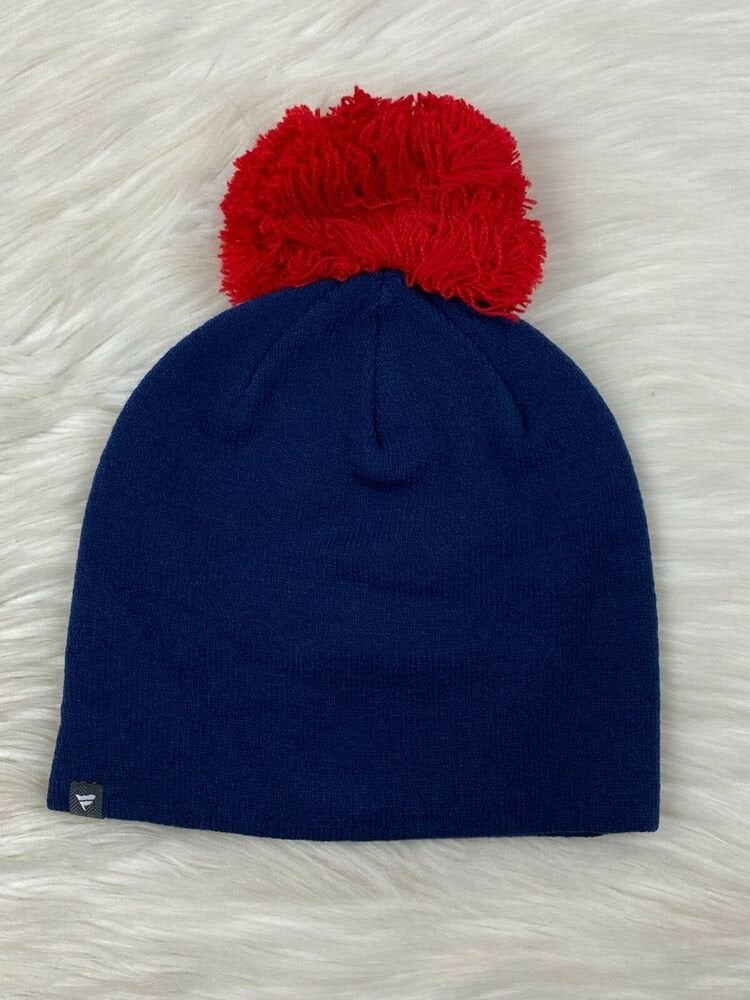 Buffalo Football Blue and Red Pom Beanie Winter Hat 