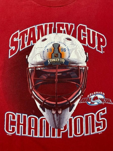 vintage 90s COLORADO AVALANCHE STANLEY CUP CHAMPIONSHIP 1996 t-shirt HOCKEY  L