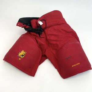 Used Red Bauer Custom Pro Pants | Senior Small | Ferris State | C209