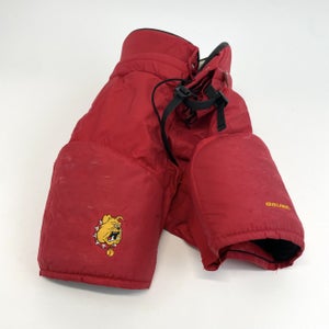 Used Red Bauer Custom Pro Pants | Senior Small | Ferris State | C211