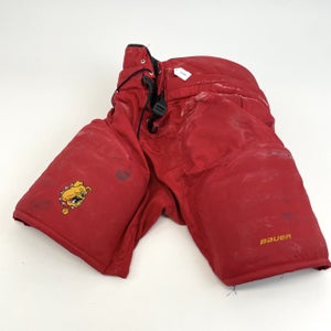 Used Red Bauer Custom Pro Pants | Senior Small | Ferris State | C194