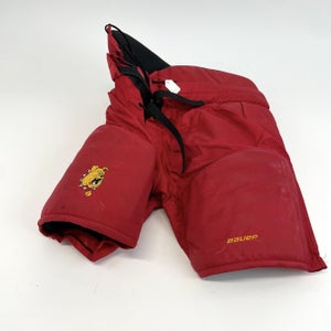 Used Red Bauer Custom Pro Pants | Senior Medium | Ferris State | C202