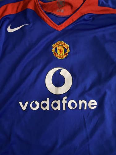 Blue Unisex Large Nike Man U Jersey