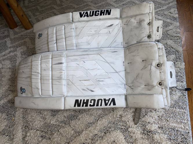 White Junior 26" Vaughn Velocity VE8 Goalie Leg Pads