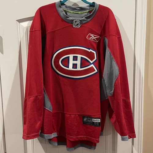 Red Montréal Canadiens Pro Stock Practice Jersey, Reebok Edge 3.0, Size 56