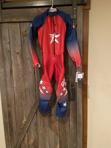 Brand New, Never Worn. Men’s Small / Women’s Medium 2019 Spyder Ski Suit FIS Legal