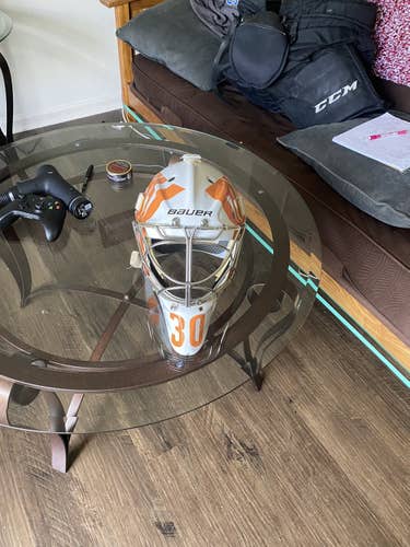 White Used Bauer Profile 960XPM Goalie Mask