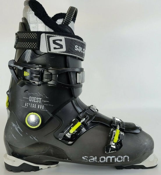 Popular High End $400 Mens Salomon Quest Access R80 Black Yellow Ski Boots Used