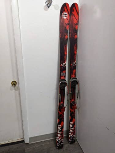 Baron G3 Telemark Skis w/75mm Tele Bindings Size 184 Red Used