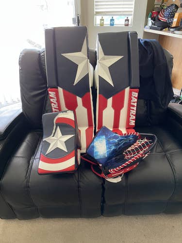 Like new Captain America end game themed goalie set