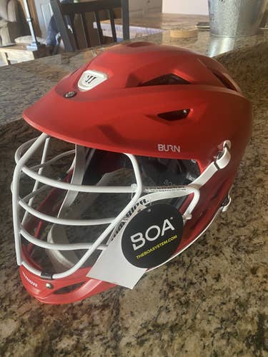 Red warrior burn helmet
