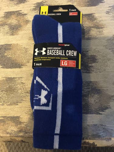 NEW Blue Under Armour baseball crew socks