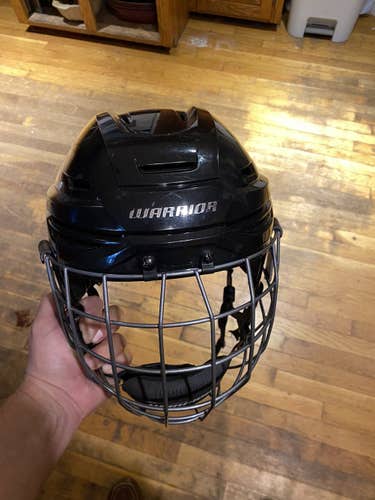 Black Used Large Warrior  Alpha One Helmet With Cage