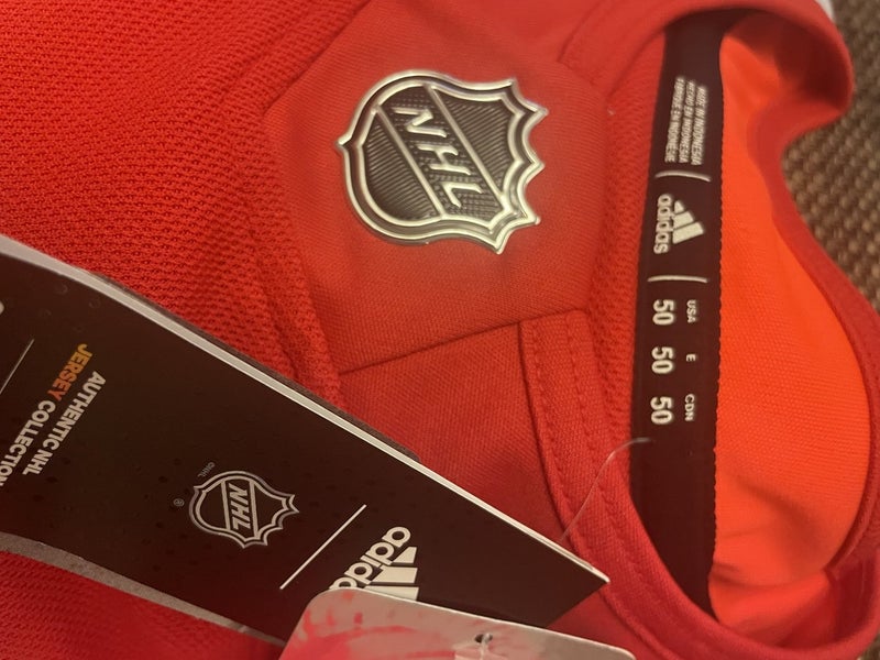 NWT Calgary Flames BLASTY Alternate Adidas Jersey Blank Size 50