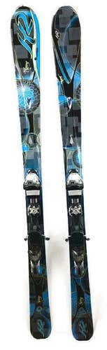 K2 Superstitious Womens Blue/Black 160cm All-Mountain Alpine Skis + Bindings