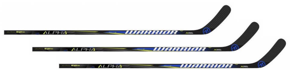 3 pack New Warrior Alpha Evo Pro Hockey Player Stick Senior Left hand W28 SR LH
