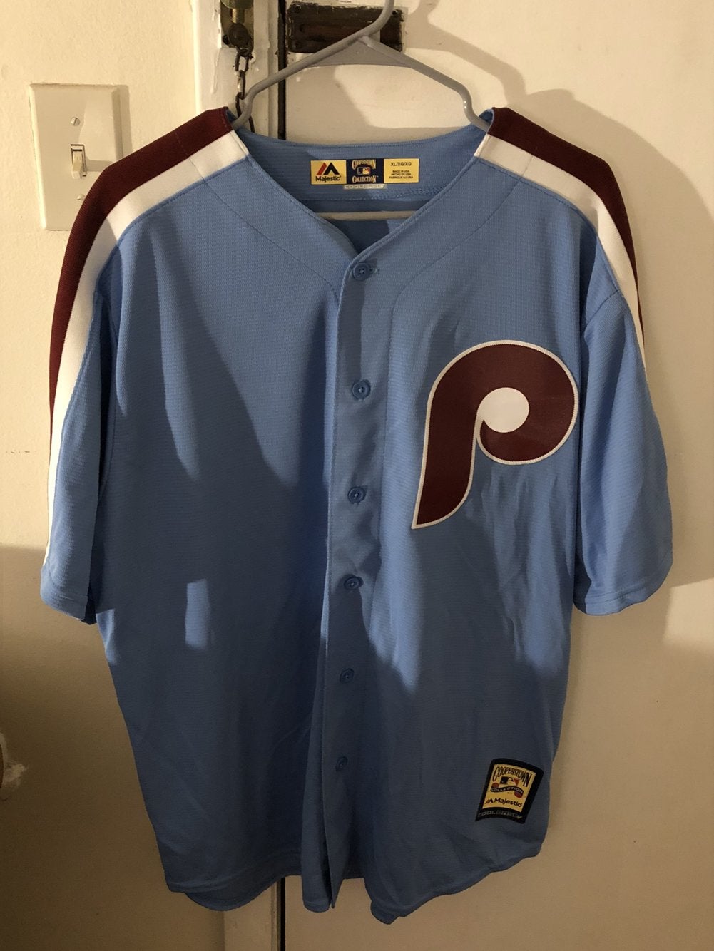 Men's Majestic Light Blue Milwaukee Brewers Cooperstown Collection Replica  Cool Base Jersey