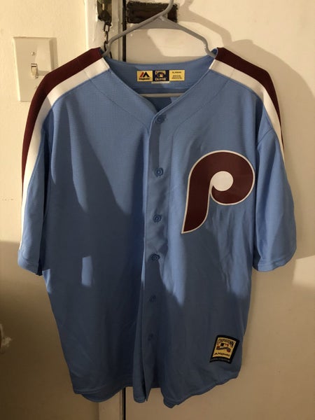 Men's Majestic Light Blue Philadelphia Phillies Cooperstown Cool Base Team  Jersey