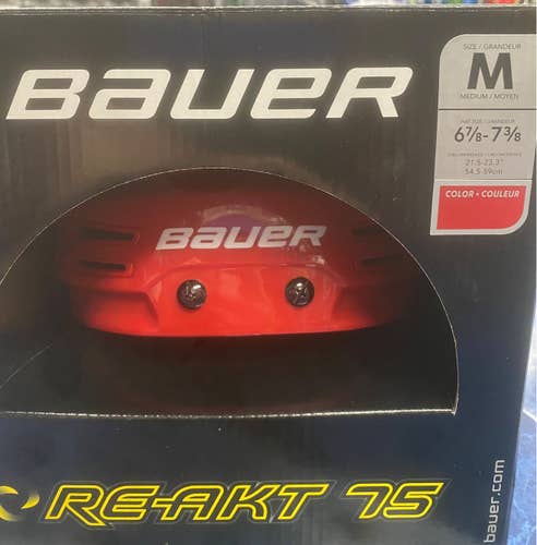 Red New Medium Bauer  Re-Akt 75 Helmet
