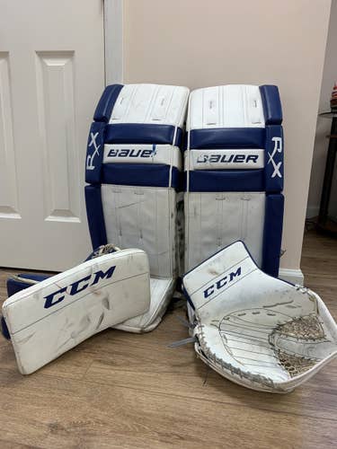 Blue Senior 34" Bauer RX6 Goalie Leg Pads