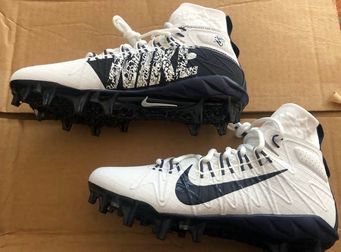 Nike Blue Adult Molded Cleats High Top 7.5 Huarache New Lax Lacrosse