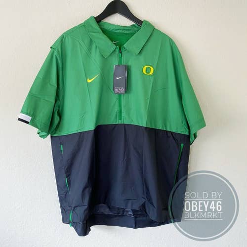 Nike On Field Oregon Ducks 1/2 Zip Coaches Lightweight  Short /Sleeve Jacket 2XL