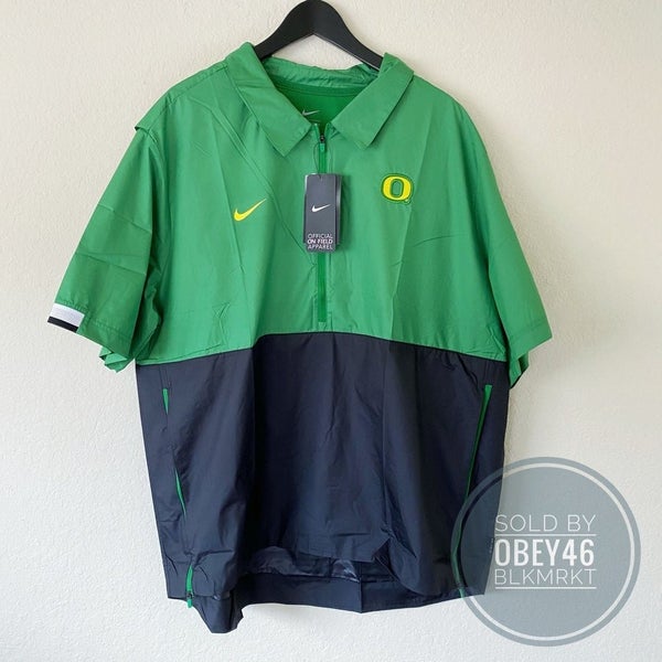 Nike On Field Oregon Ducks 1/2 Zip Coaches Lightweight Short /Sleeve Jacket 2XL