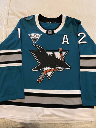 San Jose Sharks 30th Anniversary Authentic Jersey - Marleau - NWOT - Size 56 - Pro Custom