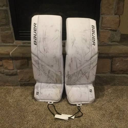 White Senior 34" Bauer  Supreme S27 Goalie Leg Pads