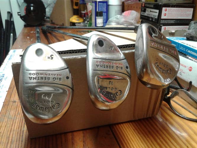 Used Men's Callaway RH Big Bertha Heavenwood Hybrid R Flex 4H, 5H and 7+ fairway wo