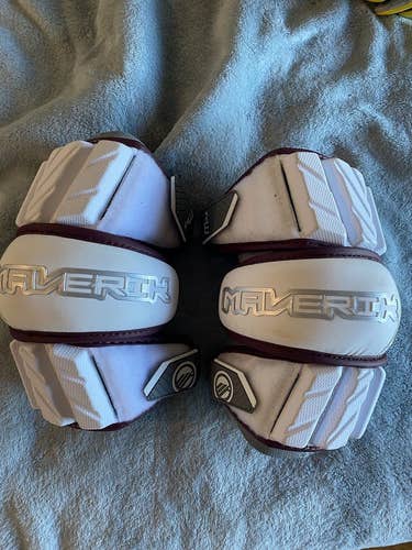 Brand New Maroon and White Maverik Arm Pads