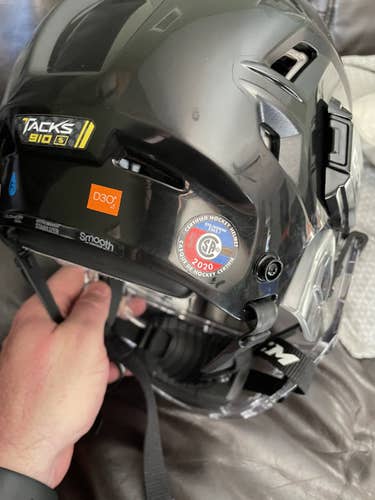 Black New Small CCM Tacks 910 Helmet With Full Face Shield