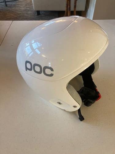 White Used Unisex Medium POC Helmet FIS Legal