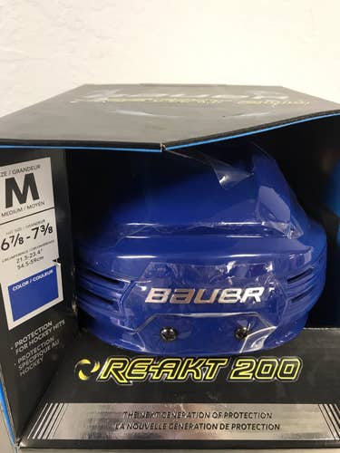 Blue New Medium Bauer Re-Akt 200 Helmet