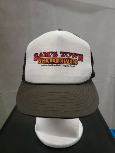 Vintage Sam's Town Gold River Mesh Trucker Snapback Hat