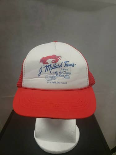 Vintage J. Millard Tawes Crab & Clam Bake Mesh Trucker Snapback Hat