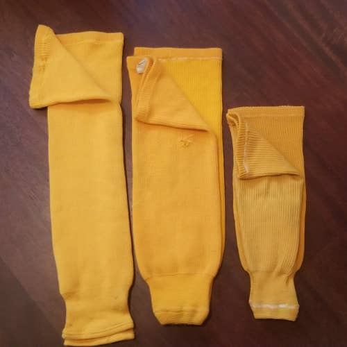 BUNDLE! - 3 Gold/Yellow Used Hockey Socks - In Great Condition!