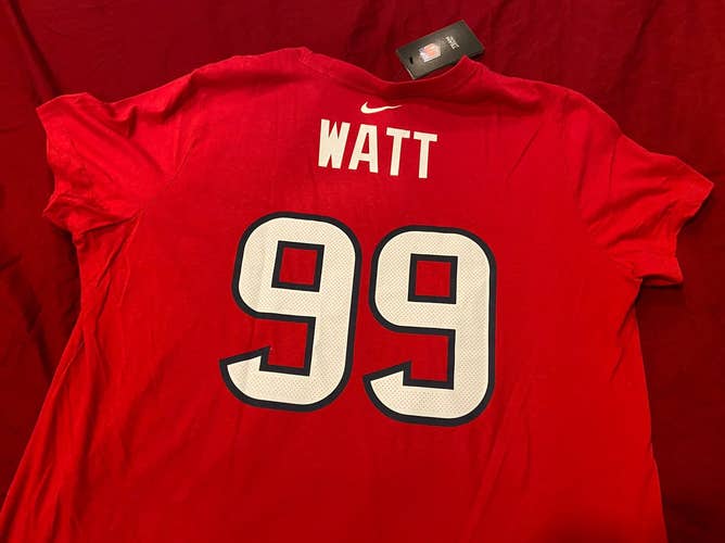 NFL J.J. Watt Houston Texans #99 Nike Women's Red 2XL  T-Shirt * NEW NWT