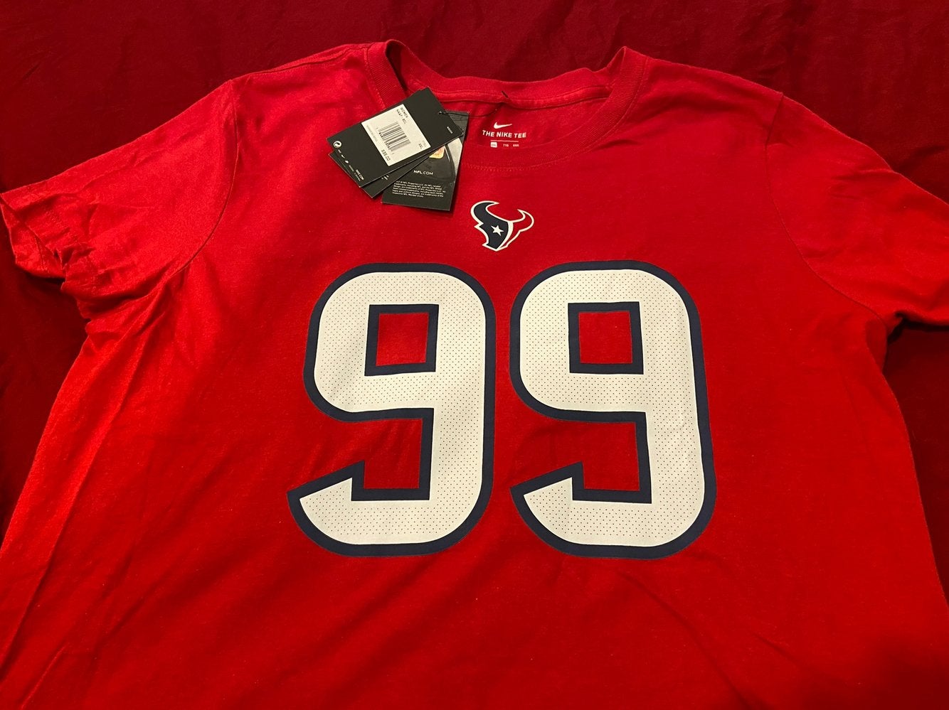 J.J. Watt Name & Number Game Day V-Neck T-Shirt - Red - Tshirtsedge