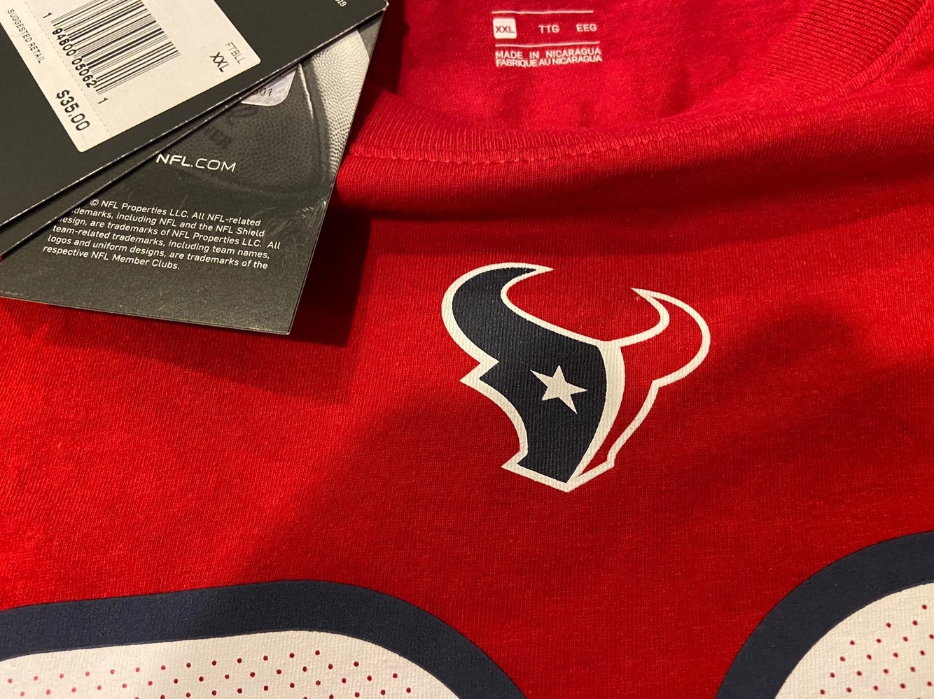 NFL J.J. Watt Houston Texans #99 Nike Women's Red 2XL T-Shirt * NEW NWT