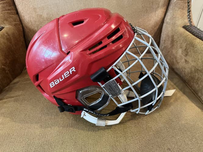 Red Used Medium Bauer Helmet