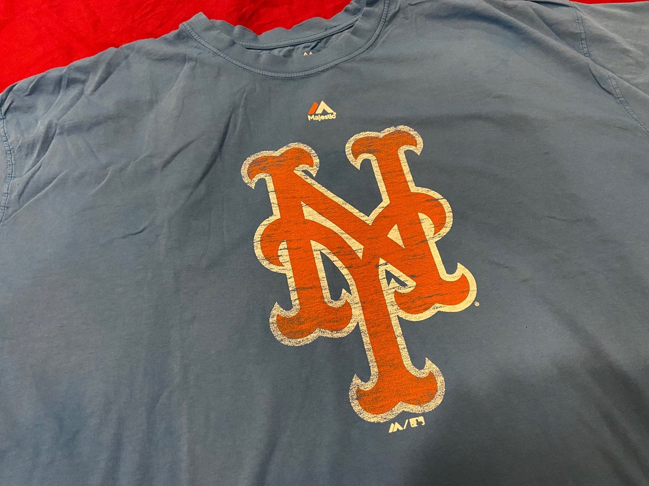 Majestic, Shirts, Majestic New York Mets Ny 25 Postseason Tee Mens L  Orange Gilden Heavy Cotton