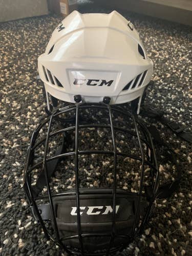 White New Medium CCM Helmet