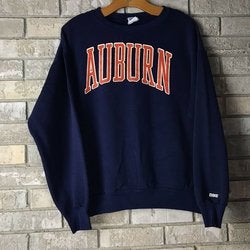 Vintage 80s 90s Auburn Tigers Size Medium Pullover Sweatshirt NCAA College Arch