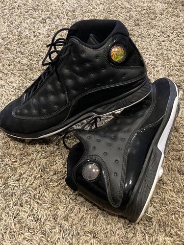 Black Men's Metal Air Jordan Cleats