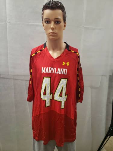 NWOT University of Maryland Under Armour Football Jersey Red NCAA L