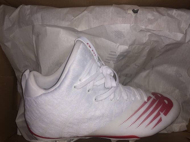 New Red Molded Cleats High Top Burn X Mid Lacrosse Lax White Red 6