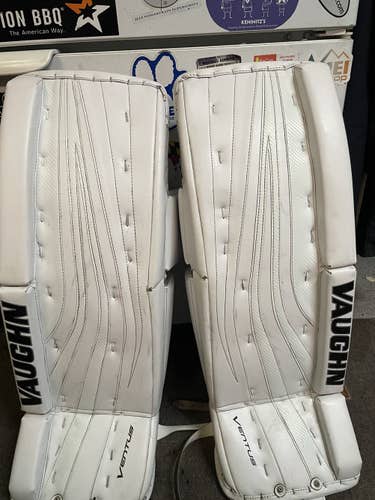 White Intermediate 30+2” Vaughn  Ventus SLR Goalie Leg Pads