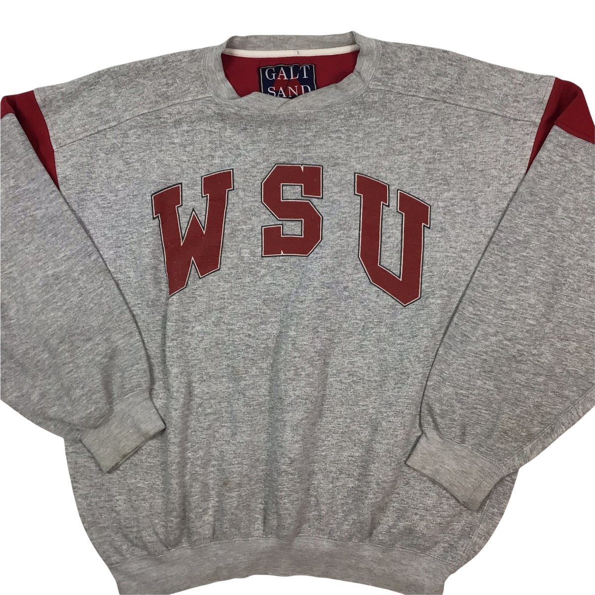 CustomCat Louisville Cardinals Vintage NCAA Football Crewneck Sweatshirt Ash / L