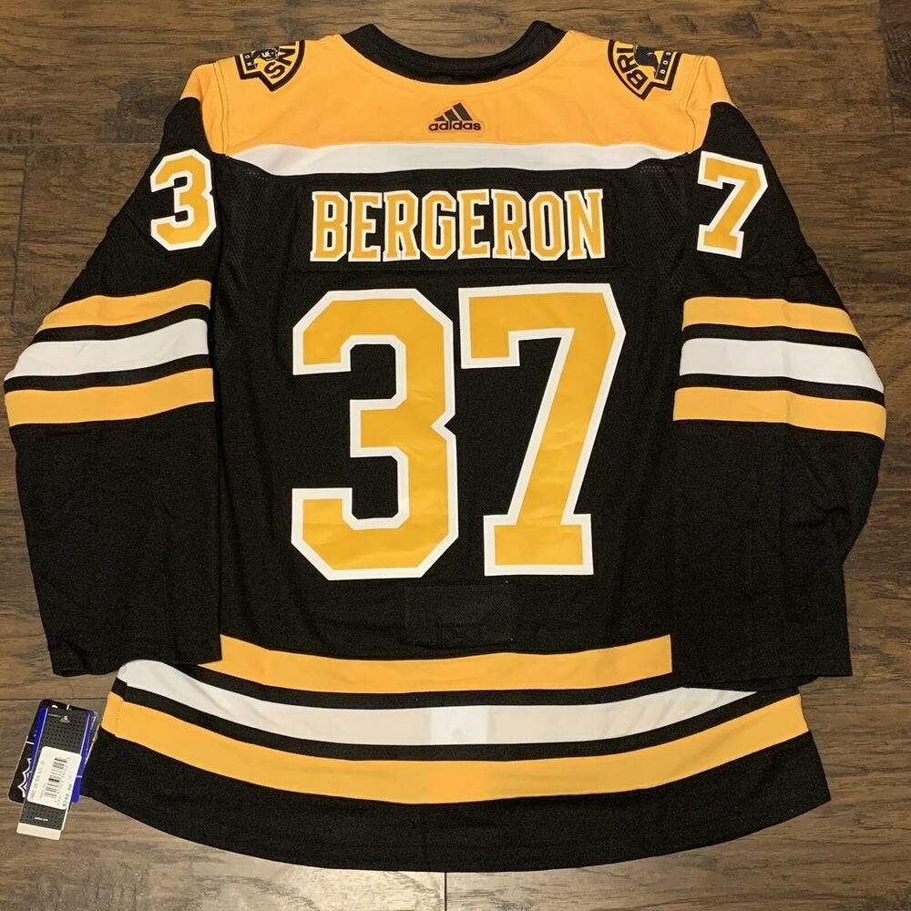 Men's Boston Bruins Patrice Bergeron #37 Adidas Black Authentic Player  Jersey